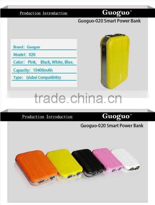 2016 best selling LED Light 10000mAh Rechargeable Battery Travel Power Bank