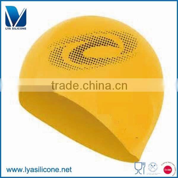 2016 newest design custom printed silicone swim cap for long hair silicone swim cap