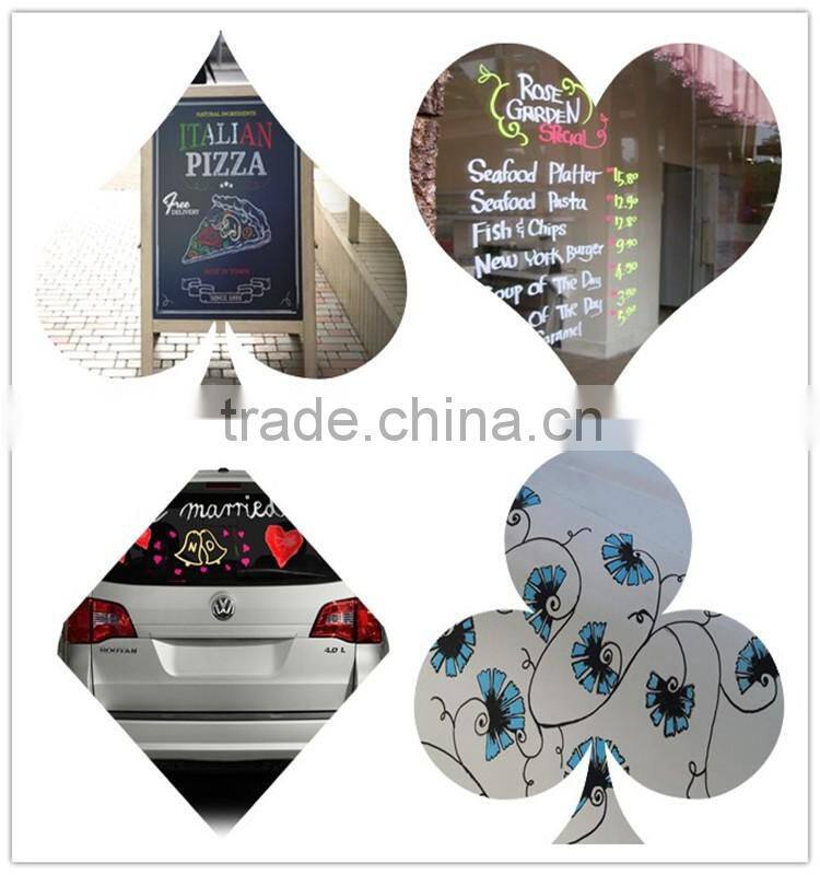 8 Pack Fluorescent colors pen ink Anti-wipe Marker with Reversible 6mm Tip for Glass, Window & LED Art Menu Writing Board