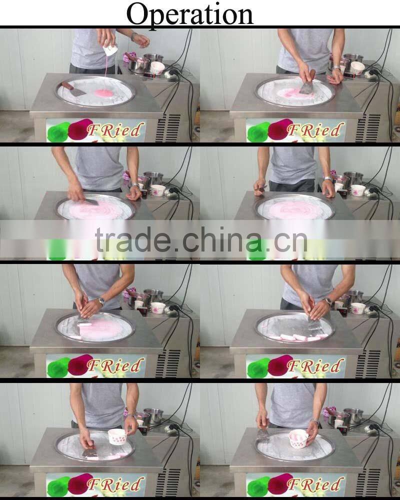 single round pan factory supply fried ice cream roll machine wtih cheap price shipping to seaport