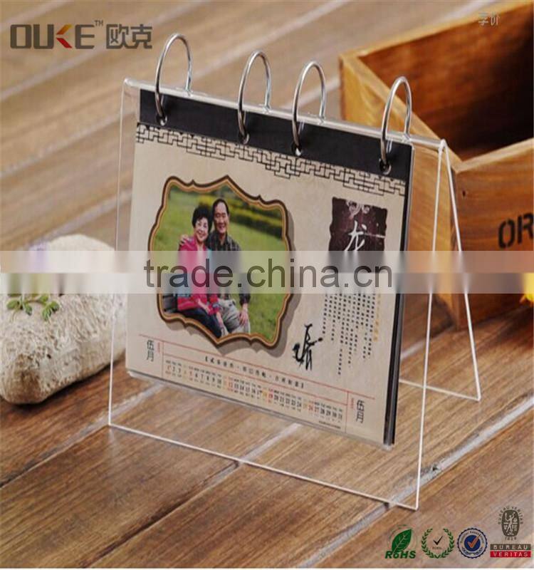 modern design transparent acrylic desk calendar stand
