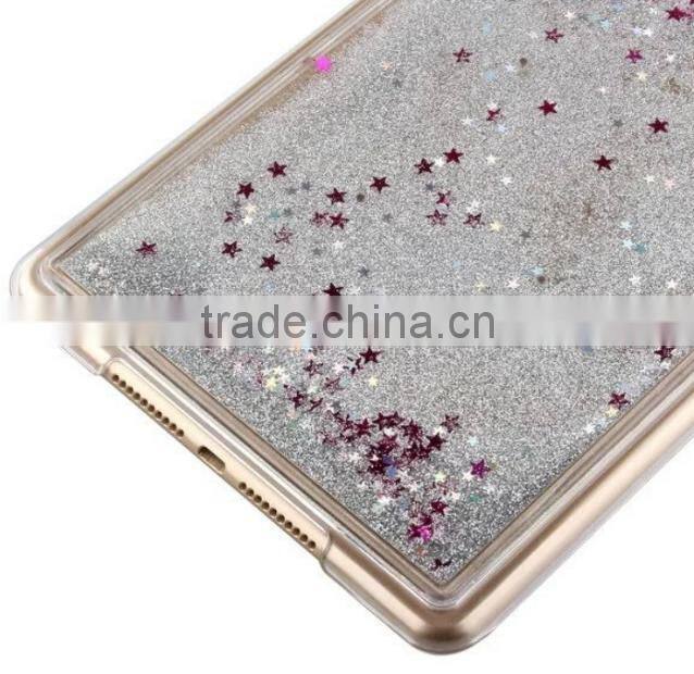 Hard plastic bling bling flowing sand tabet case for ipad mini, for mini ipad 4 cover case sparkling quicksand design