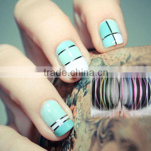Mixed Color Rolls Glittered Striping Tape Line DIY Nail Art Tips Decoration Sticker Nail Tape