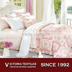 luxury print reversible double cotton bed quilt cover bedding sets for girl