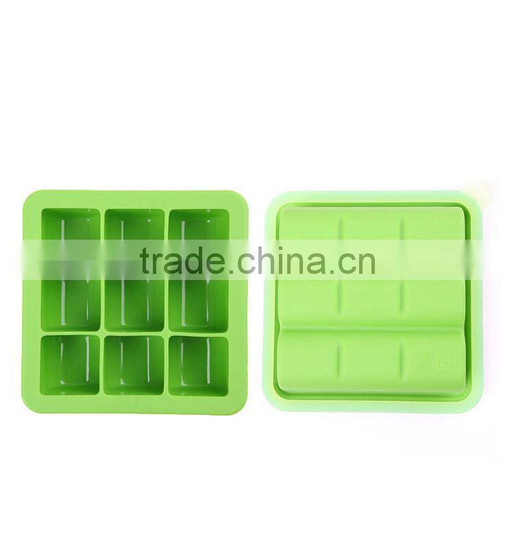 High Quality Custom Silicone Ice Cube Tray with Lid, Personalized Ice Cube Tray Moulds