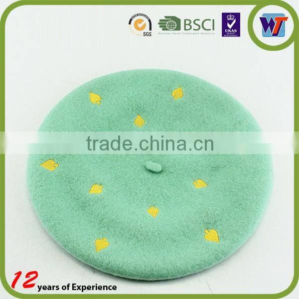 wholesale wool black pearl beret hat cheap lady rhinestone beret cap