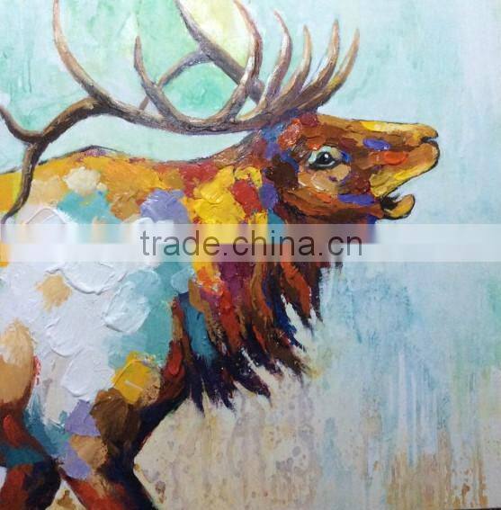 Modern Cartoon Handmade Oil Dog Painting On Canvas For Decor