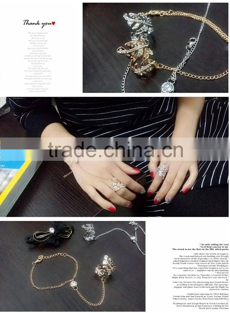 Stainless steel jewelry feather leaf rings