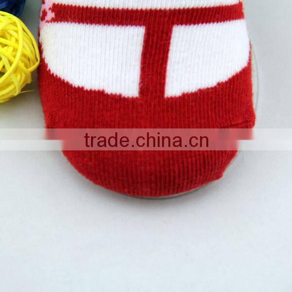 GSB-07 2015 Hot sell quality cotton baby socks like shoe with silicon anti-slip