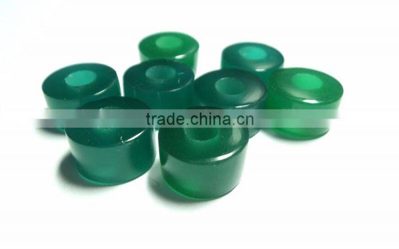 AAA Green Color Quartz Fancy Smooth Handmade Big Hole Tyre Beads
