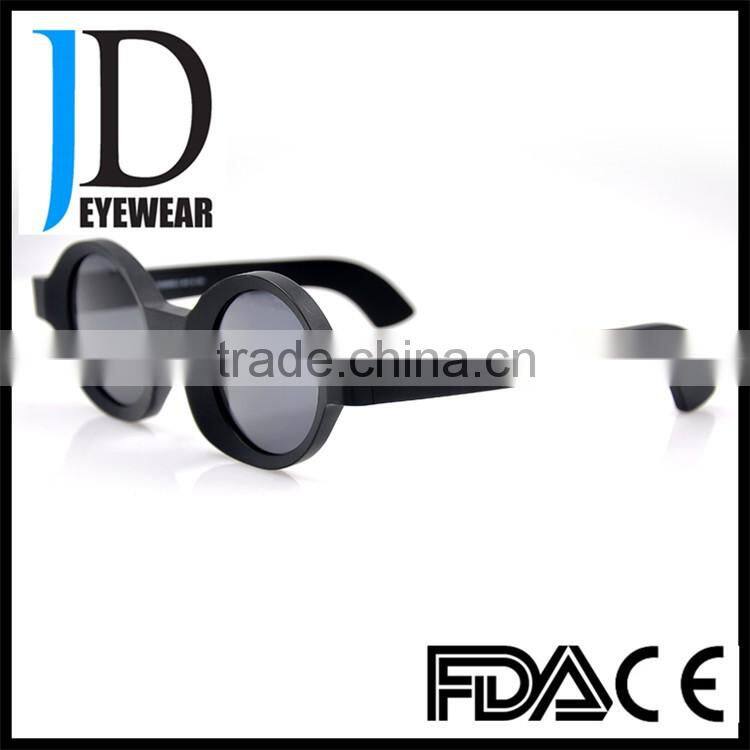 round matte black retro sunglasses