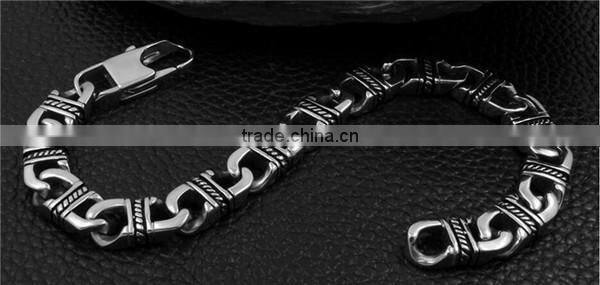 Novelty vintage punk style 316 L stainless steel chain bracelet