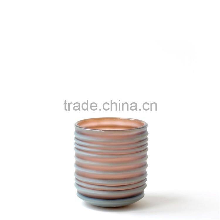 Wholesale Handmade Purple Cylindrical Glass Vase, Hand Carved Art Glass Flower Vase Bottle