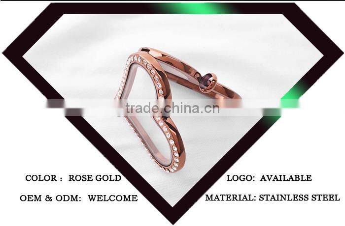 wholesale fashion newest metal heart pendant lockets heart charms lockets memory magnet crystal lockets