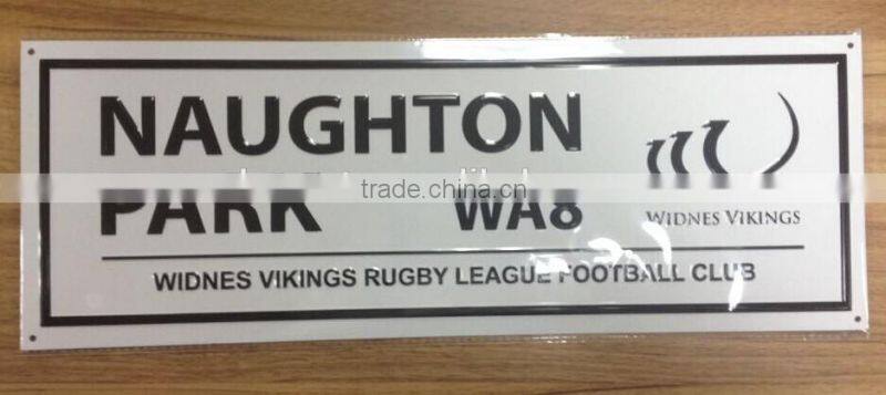 advertising metal road name sign