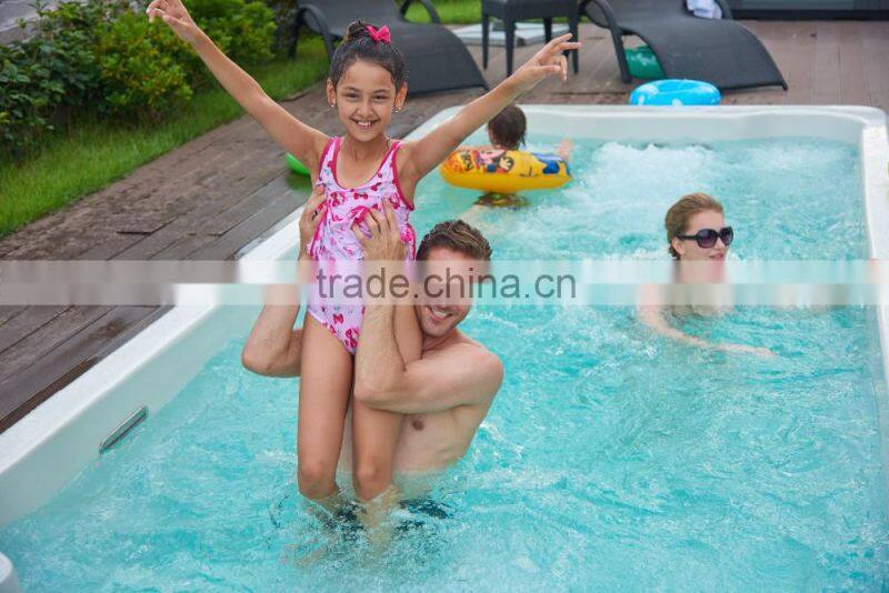 Balboa System Portable Rectangular Fiberglass Swimming Pool With Massage Spa Jets