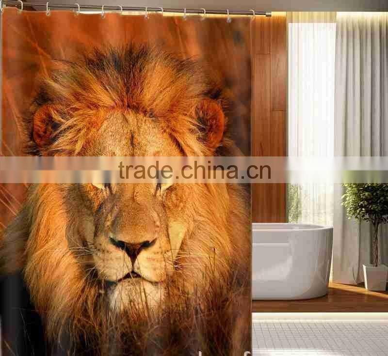 Vivid Photo Printed Lions Shower Curtain