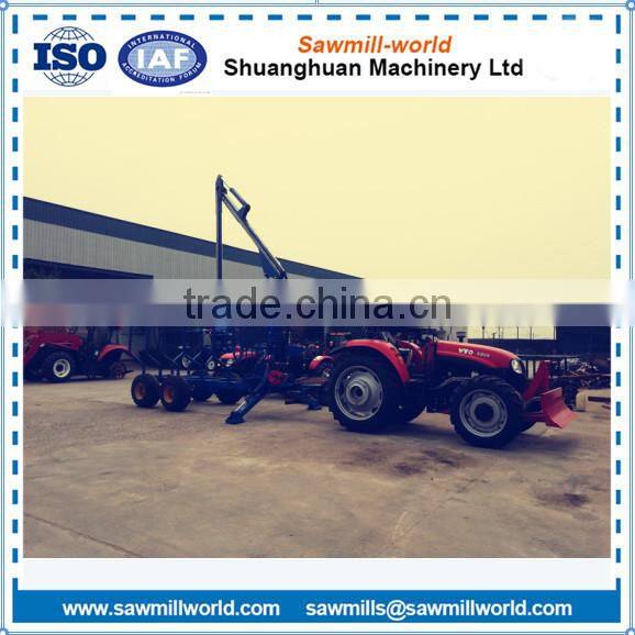 PTO/ GAS/ Diesel Engine Wood loader machine log crane with trailer in china
