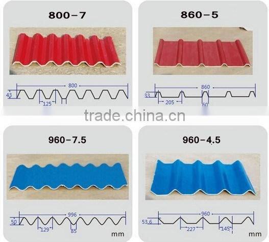 Pig farm MgO roof tile with Anti-aging film coat and fiireproof insulation of 5mm thickness,960mm width