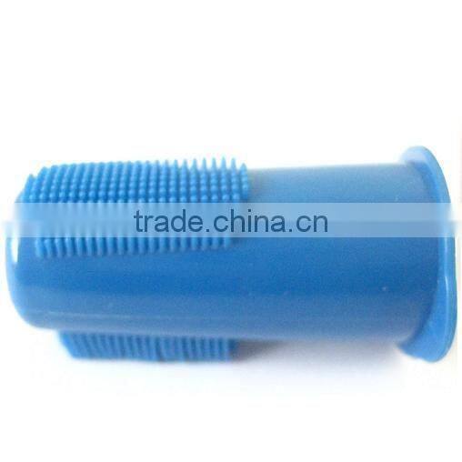 Pet toothbrush supplier blue pet toothbrush finger brush