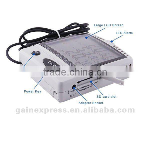 Built-in Internal & External Sensor Probe 0~50 degree C Range /Professional Humidity and Temperature SD Data Logger