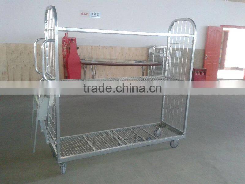high quality steel pallets triple step foldable cage