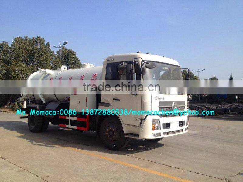 High pressure water and suction truck,high pressure vacuum suction truck 10cbm for sale