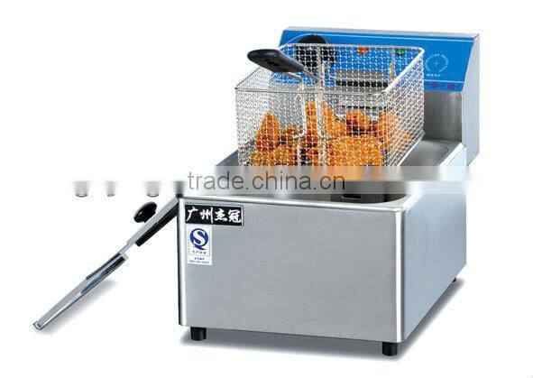 vertical 1-tank comquter fryer with oil filter cart