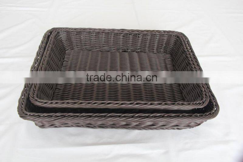 Food grade PP Wicker Bread Storage Water Hyacinth Basket