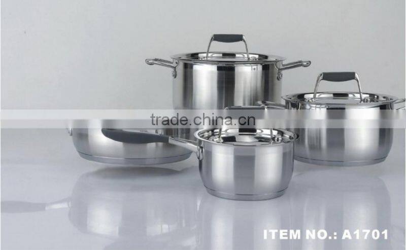 Alibaba china supplier stainless steel 7pcs cooks club cookware