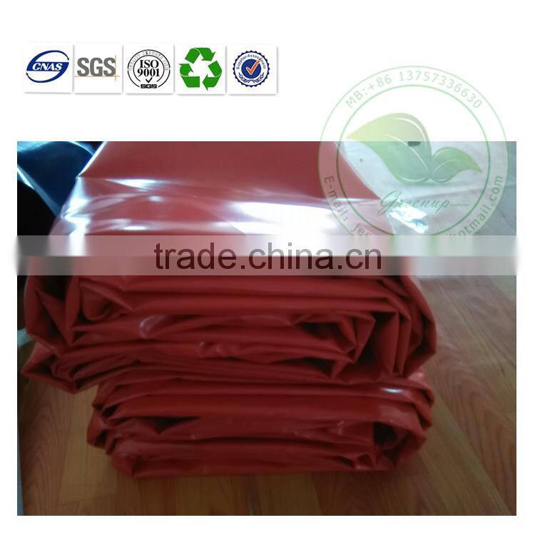 Lacquered treated red pvc coated fabric cesspool cover