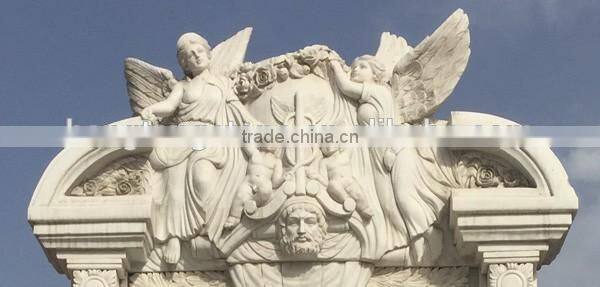 Freestanding White Marble Statue Double Decorative Fireplace Mantel