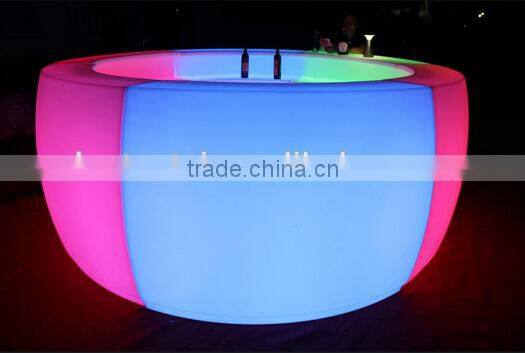 illuminated rechargeable operated color change led round bar counter