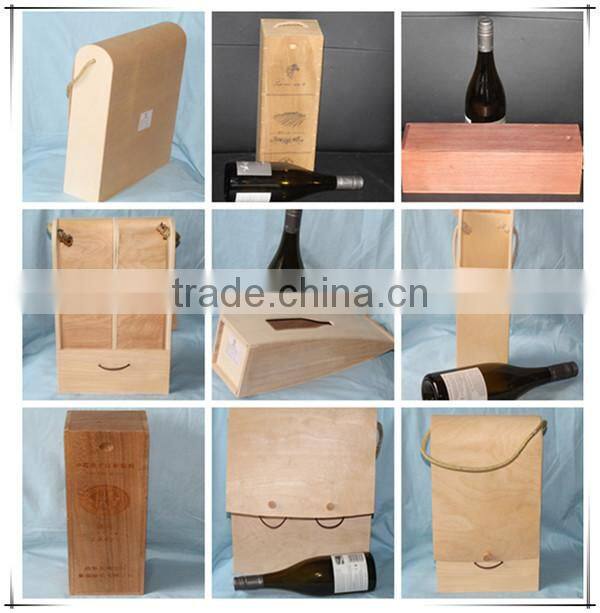 Natural unfinished decorative 2 bottle wooden wine gift box wholesale