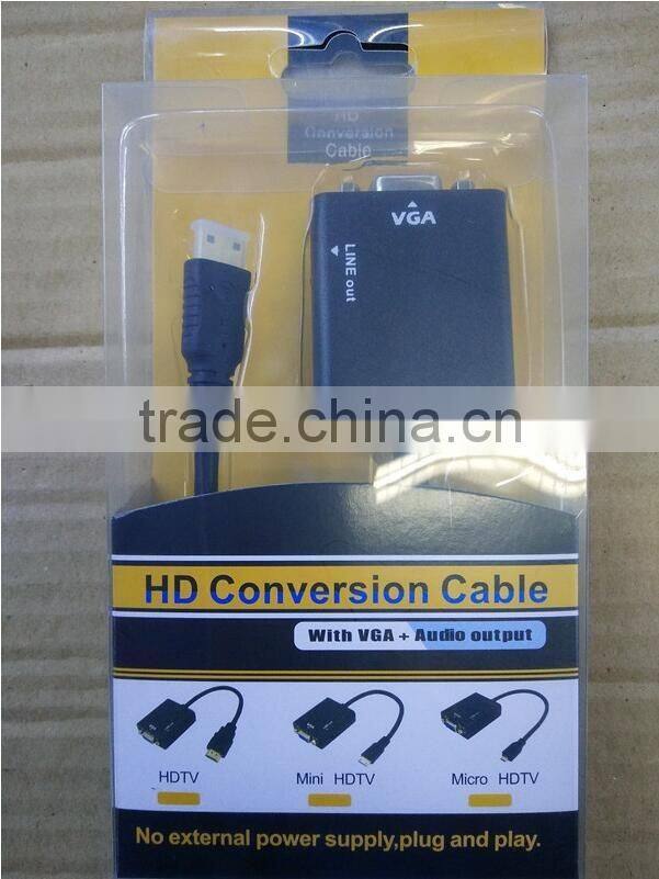 hd mi to vga with audio output cable