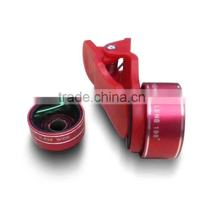 Universal Clip-on 3 in 1 Fisheye Wide Angle Micro Camera Lens for mobile phone