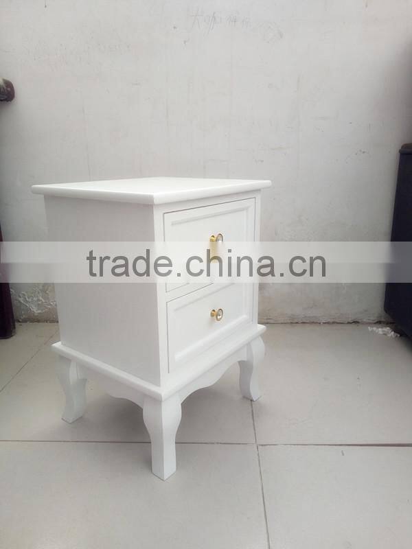 White Two Drawers Wooden Cabinet for Living Room Furnitures