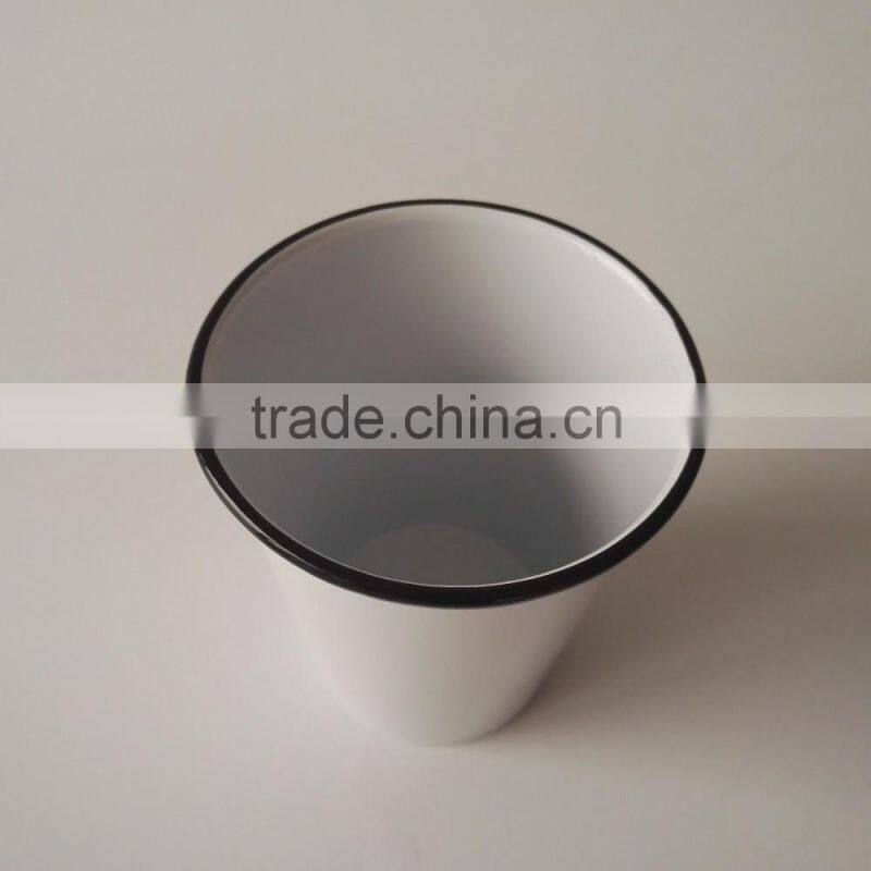 330ml Tea Coffee Milk Metal Enamel Coated Cup with Rim Steel Mug Glass