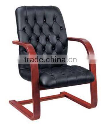 rustic office chairs leather wooden frame meeting room chair