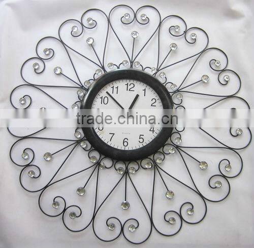 acrylic diamond metal wall clock