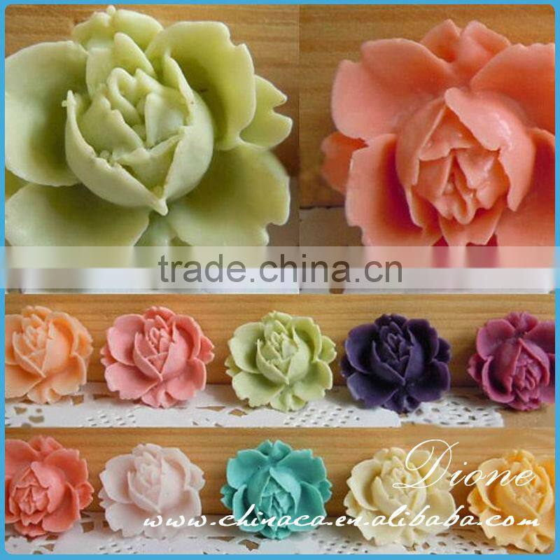 small size and colorful cheap resin flower cabochon
