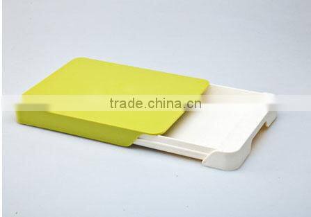 color vegetable cutting board with drawer