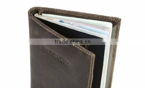 RFID blocking id card holder travel leather passport holder