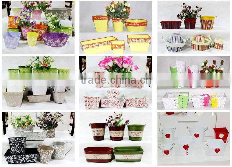 color painting zinc flower pot