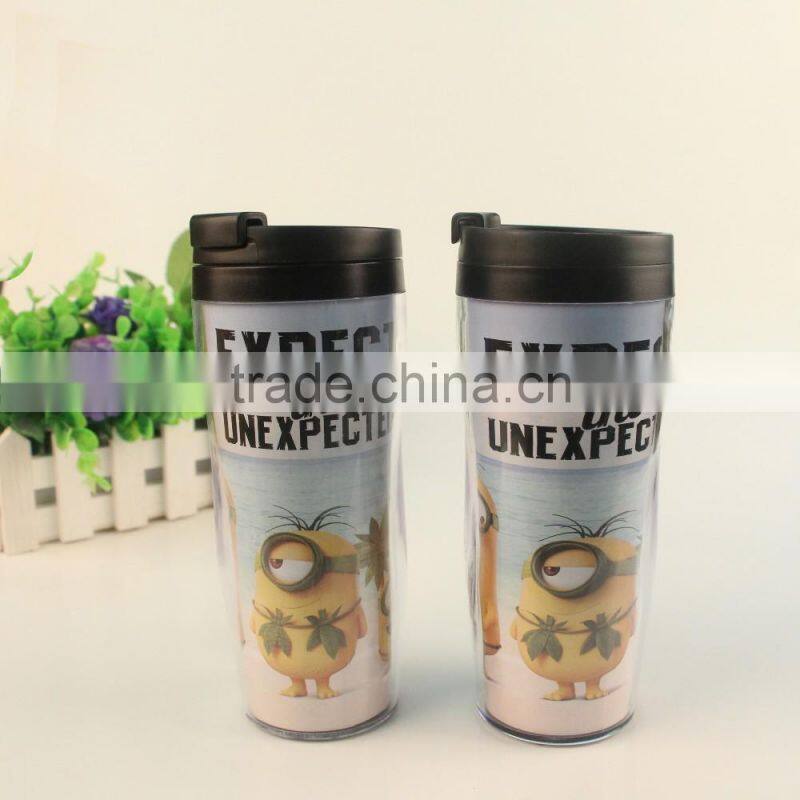 gift items 350ml ps double wall mug color changing with logo