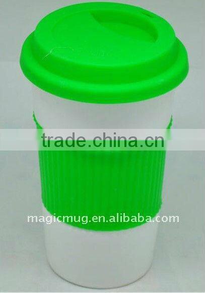 Princess Porcelain Travel Mug with Silicone Grip & Lid