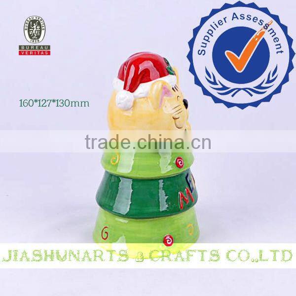 Cat Head Christmas Tree Novelty Ceramic Storage Jars