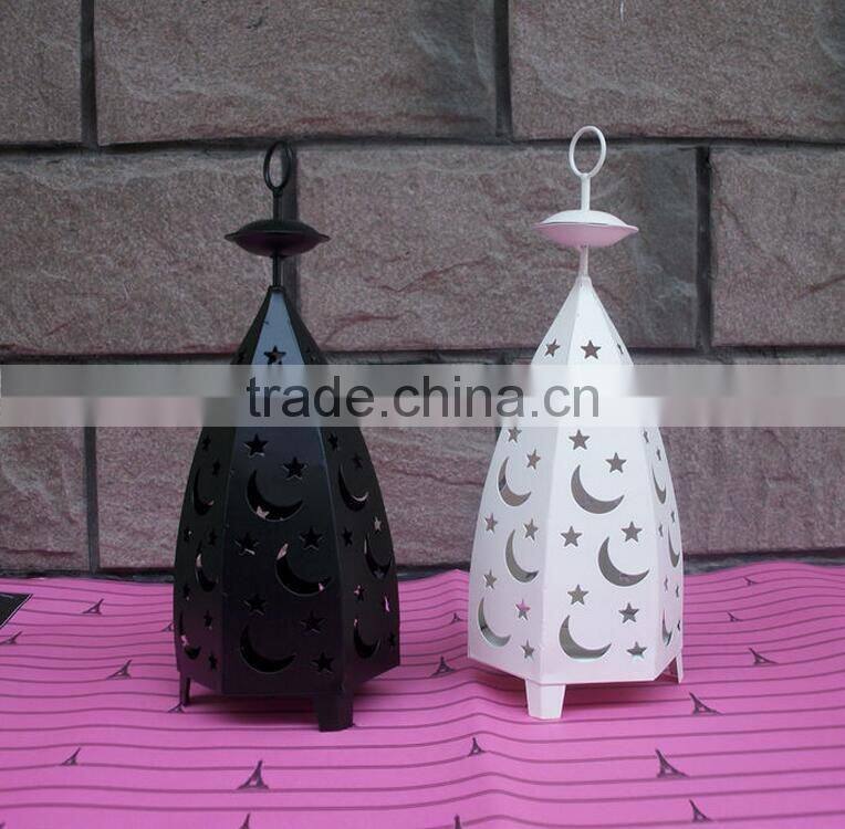 2017 black moroccan Vintage Style OEM Metal Lantern Candle Holders