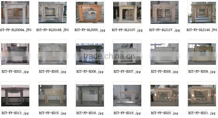 Cheap natural white vein marble fireplace surround mantel RST-FP-K010