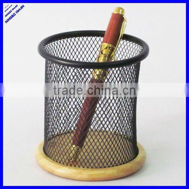 hot selling 8cm diameter wire mesh single metal penholder